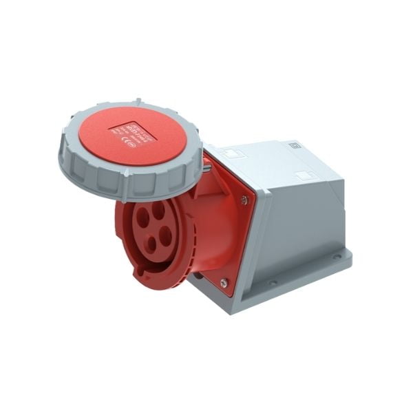 32A 4-Pin Enclosed Industrial Socket, IP67, 400V, IEC 60309 Red CEE Socket (6h)