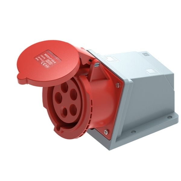 32A 5-Pin Enclosed Industrial Socket, IP44, 400V, IEC 60309 Red CEE Socket (6h)