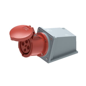 63A 4-Pin Enclosed Industrial Socket, IP44, 400V, IEC 60309 Red CEE Socket (6h)
