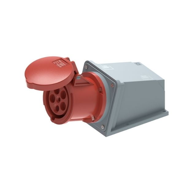 63A 5-Pin Enclosed Industrial Socket, IP44, 400V, IEC 60309 Red CEE Socket (6h)