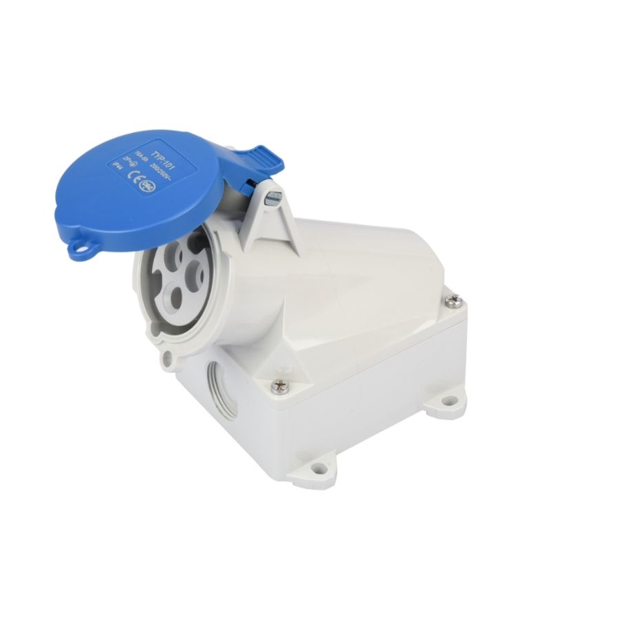 16A 3-Pin Industrial Socket, IP44, 230V, IEC 60309 Blue CEE Socket (6h)