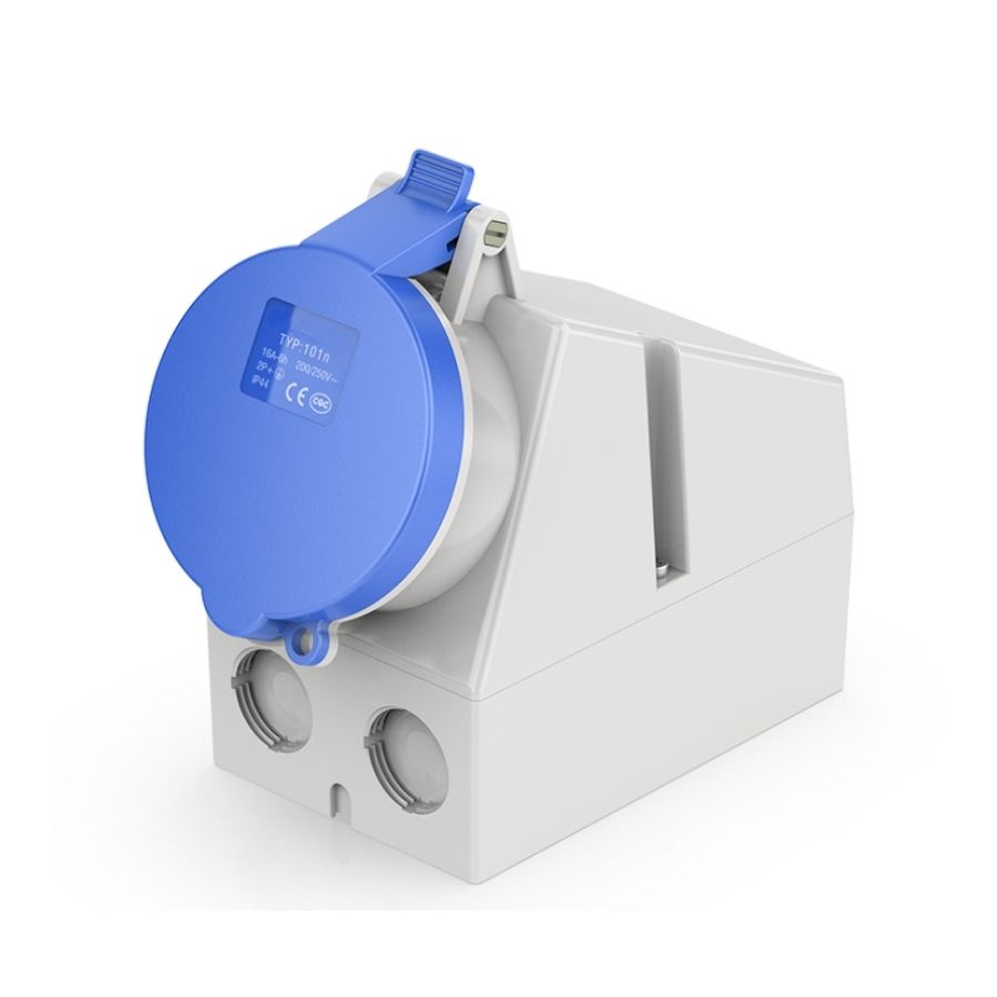 16A 3-Pin Industrial Socket, IP44, 230V, IEC 60309 Blue CEE Socket (6h)