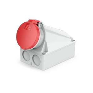 63A 5-Pin Industrial Socket, IP44, 400V, IEC 60309 Red CEE Socket (6h)