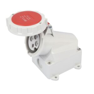 16A 4-Pin Waterproof Industrial Socket, IP67, 400V, IEC 60309 Red CEE Socket (6h)