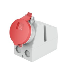 16A 4-Pin Industrial Socket, IP44, 400V, IEC 60309 Red CEE Socket (6h)
