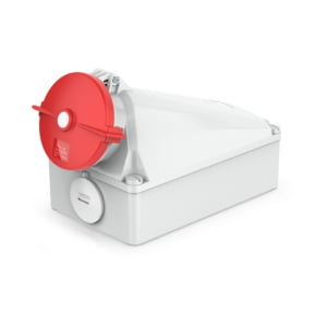 125A 5-Pin Waterproof Industrial Socket, IP67, 400V, IEC 60309 Red CEE Socket (6h)