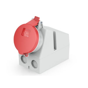 32A 5-Pin Industrial Socket, IP44, 400V, IEC 60309 Red CEE Socket (6h)