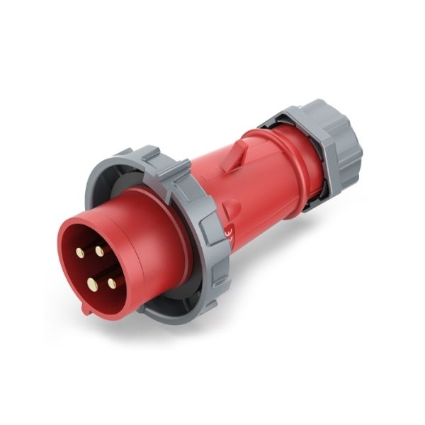 32A 4-Pin Industrial Plug, IP67, 400V, IEC 60309