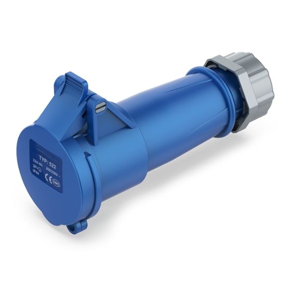 32A 3P IEC 60309 Industrial Connector, 230V, IP44, Inline