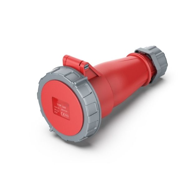 16A 4P IEC 60309 Industrial Connector, 400V, IP67, Inline