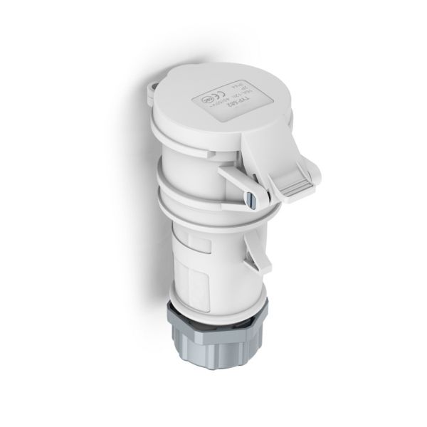 16A 2P Low Voltage IEC 60309 Industrial Socket Connector, 40–50V, IP44, Inline Female