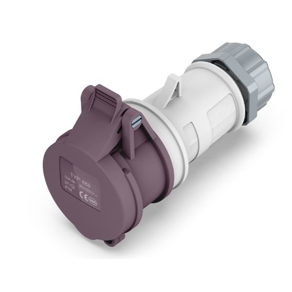 16A 3P Low Voltage IEC 60309 Industrial Socket Connector, 20–25V, IP44, Inline Female