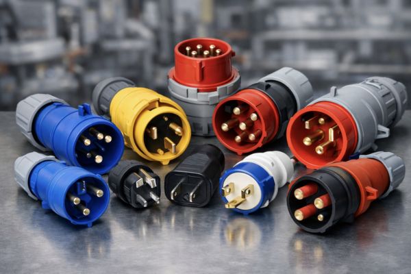 A variety of industrial plugs for different regions